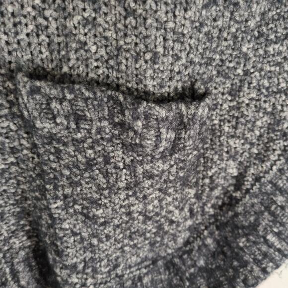 Aerie Chunky Knit Wool Blend Gray Sweater Poncho Women's XS-S Buttons Pockets - Picture 10 of 10